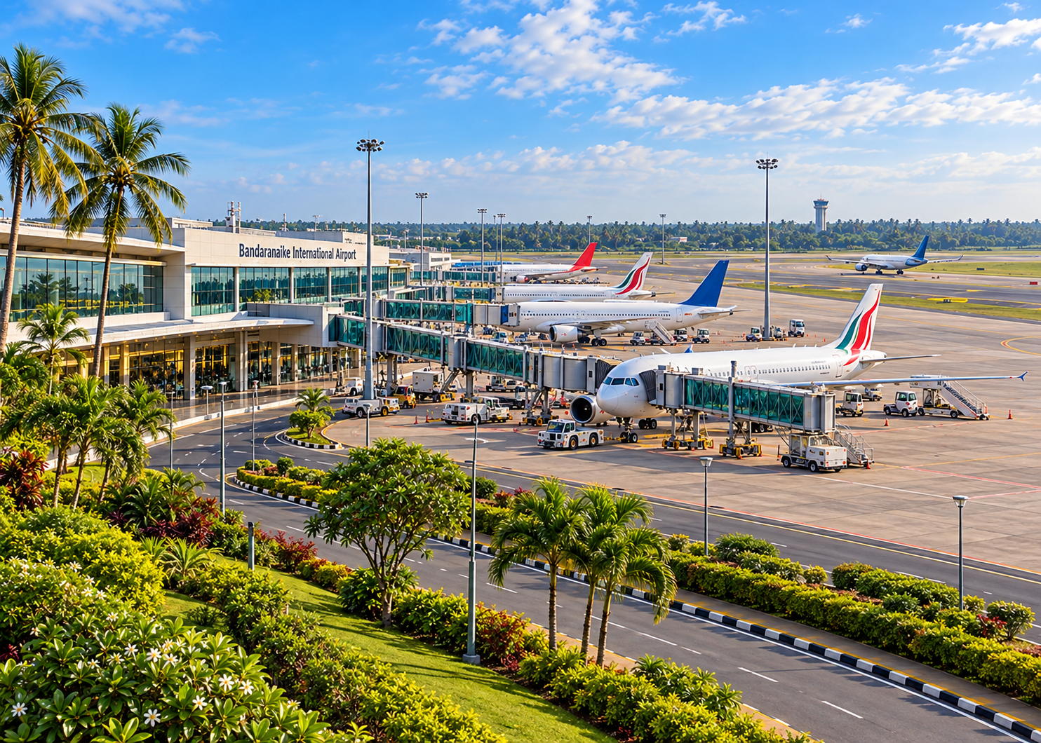 Planes at Bandaranaike International Airport
